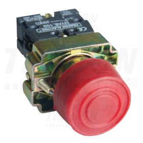   Tracon Gumiburkolatos nyomógomb, fémalapra szerelt, piros 1×NC, 3A/240V AC, IP55