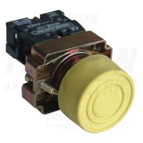   Tracon Gumiburkolatos nyomógomb, fémalapra szerelt, sárga 1×NO, 3A/240V AC, IP55