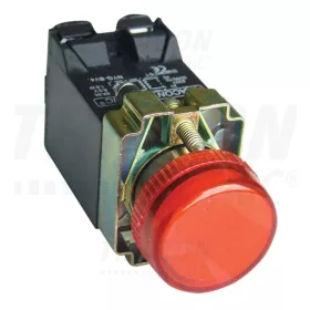   Tracon Tokozott jelzőlámpa, fémalap, piros, trafóval, izzó nélk. 3A/230V AC, IP44, NYGI6