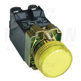  Tracon Jelzőlámpa, fémalap, sárga, trafóval, izzó nélkül 3A/230V AC, IP42, NYGI6