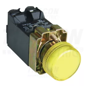   Tracon Tokozott jelzőlámpa, fémalap, sárga, trafóval, izzó nélk. 3A/400V AC, IP44, NYGI6