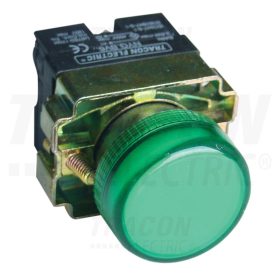   Tracon Jelzőlámpa, fémalapra szerelt, zöld, izzó nélkül 3A/400V AC, IP42, NYGI230