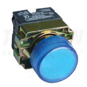   Tracon Tokozott jelzőlámpa, fémalapra szerelt, kék, izzó nélkül 3A/400V AC, IP44, NYGI230