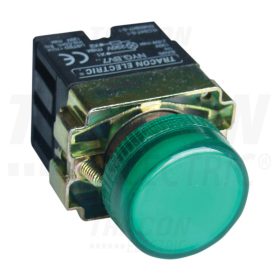   Tracon Jelzőlámpa, fémalapra szerelt,zöld, előtéttel, izzó nélkül 3A/230V AC, IP42, NYGI130