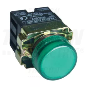  Tracon Jelzőlámpa, fémalapra szerelt,zöld, előtéttel, izzó nélkül 3A/230V AC, IP42, NYGI130