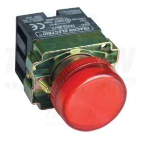   Tracon Tokozott jelzőlámpa, fémalap,piros, előtéttel, izzó nélkül 3A/230V AC, IP44, NYGI130