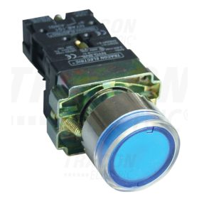   Tracon Világító nyomógomb, fémalap, kék, glim, izzó nélkül 1×NO, 3A/400V AC, 230V, IP42