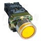 Tracon Tok. világító nyomógomb, fémalap, sárga, glim, izzó nélkül 1×NO, 3A/400V AC, 230V, IP44