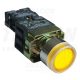 Tracon Világító nyomógomb, fémalap, előtét, sárga, glim,izzó nélk. 1×NO, 3A/230V AC, 130V, IP42