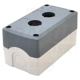  Tracon Összeállított tokozat nyomógombokhoz, szürke, 2-es d=22,5, IP65, 2×PG-13,5