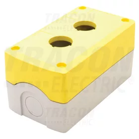   Tracon Összeállított tokozat nyomógombokhoz, sárga, 2-es d=22,5, IP65, 2×PG-13,5