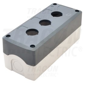   Tracon Összeállított tokozat nyomógombokhoz, szürke, 3-es d=22,5, IP65, 2×PG-13,5