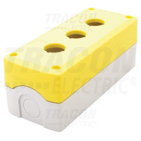   Tracon Összeállított tokozat nyomógombokhoz, sárga, 3-es d=22,5, IP65, 2×PG-13,5
