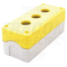   Tracon Összeállított tokozat nyomógombokhoz, sárga, 3-es d=22,5, IP65, 2×PG-13,5