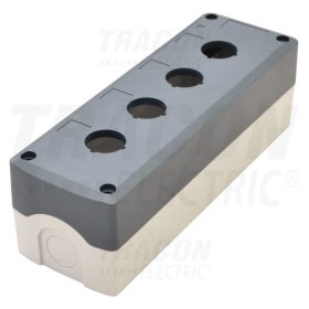   Tracon Összeállított tokozat nyomógombokhoz, szürke, 4-es d=22,5, IP65, 2×PG-13,5