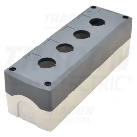   Tracon Összeállított tokozat nyomógombokhoz, szürke, 4-es d=22,5, IP65, 2×PG-13,5
