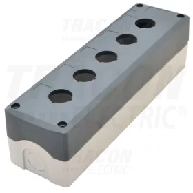   Tracon Összeállított tokozat nyomógombokhoz, szürke, 5-es d=22,5, IP65, 2×PG-13,5