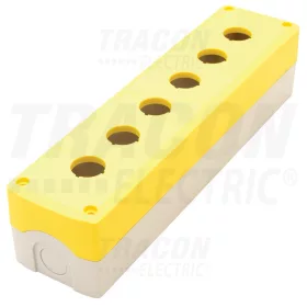   Tracon Összeállított tokozat nyomógombokhoz, sárga, 6-es d=22,5, IP65, 2×PG-13,5