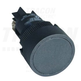   Tracon Nyomógomb, műanyag testű, fekete 1×CO, 0,4A/400V AC, IP42, d=22mm