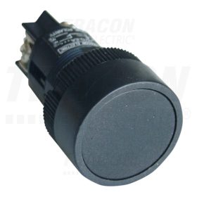   Tracon Nyomókapcsoló, műanyag testű, fekete 1×CO, 0,4A/400V AC, IP42, d=22mm