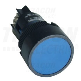   Tracon Nyomókapcsoló, műanyag testű, kék 1×CO, 0,4A/400V AC, IP42, d=22mm