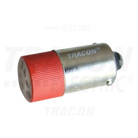 Tracon LED-es jelzőizzó, piros 400V AC, Ba9s