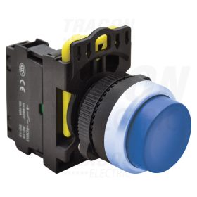   Tracon Kiálló nyomókapcsoló, kék 1×NO, 5A/230V AC-15, IP42