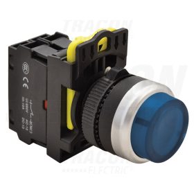   Tracon Világító nyomókapcsoló, kiálló, kék 1×NO, 5A/230V AC-15, IP42, LED 230V AC/DC
