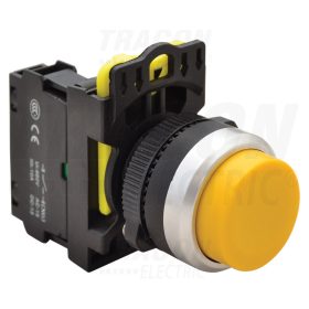   Tracon Kiálló nyomókapcsoló, sárga 1×NO, 5A/230V AC-15, IP42