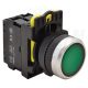 Tracon Világító nyomókapcsoló, zöld 1×NO, 5A/230V AC-15, IP65, LED 230V AC/DC