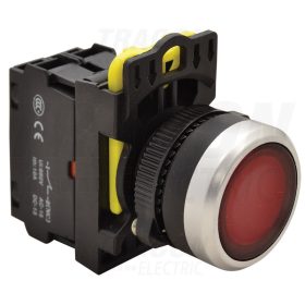   Tracon Világító nyomókapcsoló, piros 1×NC, 5A/230V AC-15, IP65, LED 230V AC/DC
