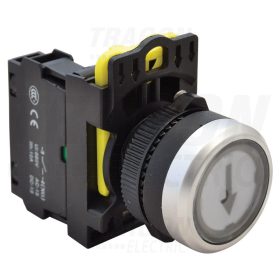   Tracon Jelölt nyomókapcsoló, fehér, (fekete nyíl) 1×NO, 5A/230V AC-15, IP65