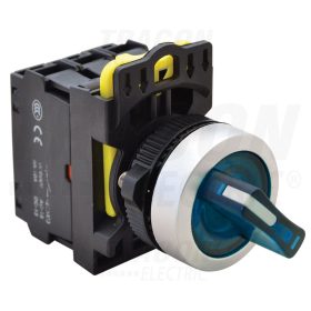   Tracon Világítókaros kapcsoló, kék, LED, kétállású 1×NO+1×NC, 5A/230V AC-15, IP65, LED 230V AC/DC