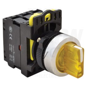   Tracon Világítókaros kapcsoló, sárga, LED, háromállású, rugóvissza 1×NO+1×NC, 5A/230V AC-15, IP65, LED 230V AC/DC