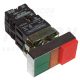 Tracon Kettős BE-KI nyomógomb, fémalap, zöld+piros jelzőfény 1×NC+1×NO, 3A/230V AC, IP42