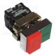 Tracon Kettős BE-KI nyomógomb, fémalap, zöld+piros kiálló 1×NC+1×NO, 3A/400V AC, IP42