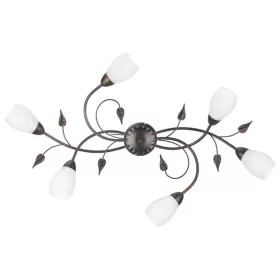   ONLI PLAFONIERA LIA 6xE14 OVALE COL. NERO / ORO ROSSO 4719/OV6