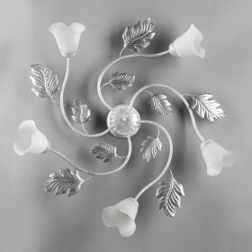 ONLI PLAFONIERA MARILENA/5 LUCI BIANCO/ARGENTO 4836/PL5