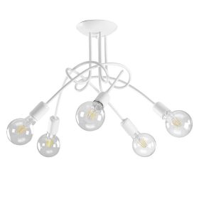ONLI PLAF. WIRE 5 LUCI BIANCA S/LAMP. 4853/PL5B