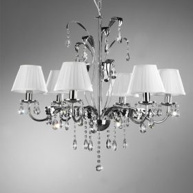   ONLI LAMPADARIO JACQUELINE/6 CIUFFO CROMATO PAR.BIANCO 4865/6C