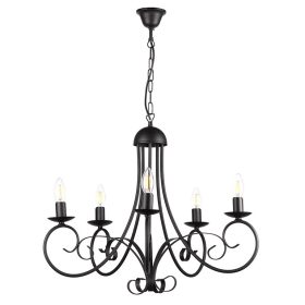 ONLI LAMPADARIO POMPEI 5 LUCI COL.NERO 4885/5N
