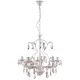 ONLI LAMPADARIO KATE AVORIO 5 LUCI GOCCE ROSA 4920/5R