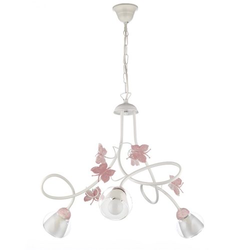 ONLI LAMPADARIO BUTTERFLY BIANCO/ROSA 3 LUCI 4924/3