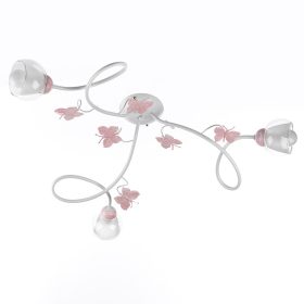 ONLI PLAFONIERA BUTTERFLY BIANCO/ROSA 3 LUCI 4924/PL3