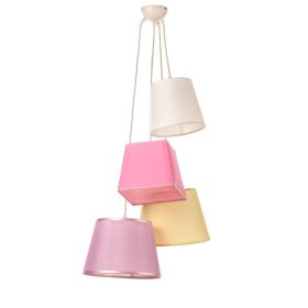 ONLI SOSP. NINETTA 4 LUCI AVORIO/ROSA 4994/S4R