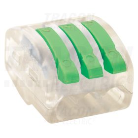   Tracon Csavar nélküli vezetékösszekötő, nyitható átlátszó 0,75-4mm2, 32A, 400VAC 3P
