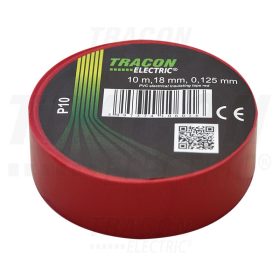   Tracon Szigetelőszalag, piros 10m×18mm, PVC, 0-90°C, 40kV/mm