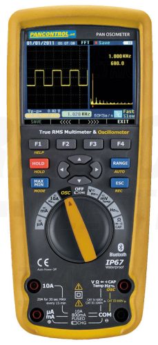 Tracon Digitális multiméter True RMS oszcilloszkóppal DCV, ACV, DCA, ACA, OHM, C, °C, dioda, IP67