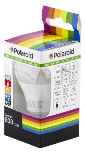 Polaroid LED Globe E27 10W WW 3000K