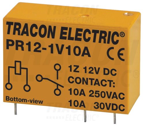 Tracon Print relé 12V DC / 1×CO (10A, 230V AC / 30V DC)